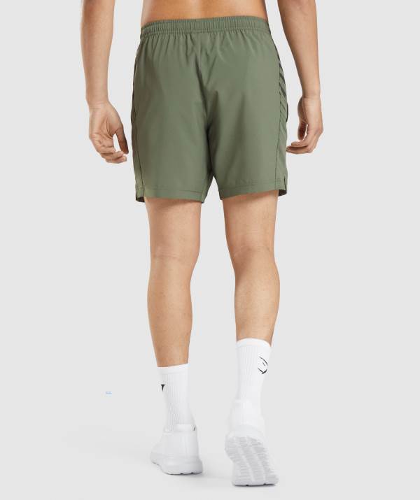 Panske Šortky Gymshark Sport Stripe 7" Olivovo Zelená | EJ9237185